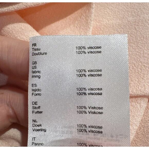 MAJE Lorena Top Women’s Size 1 Peach Pink Ruffle Button Front Blouse - Picture 6 of 6